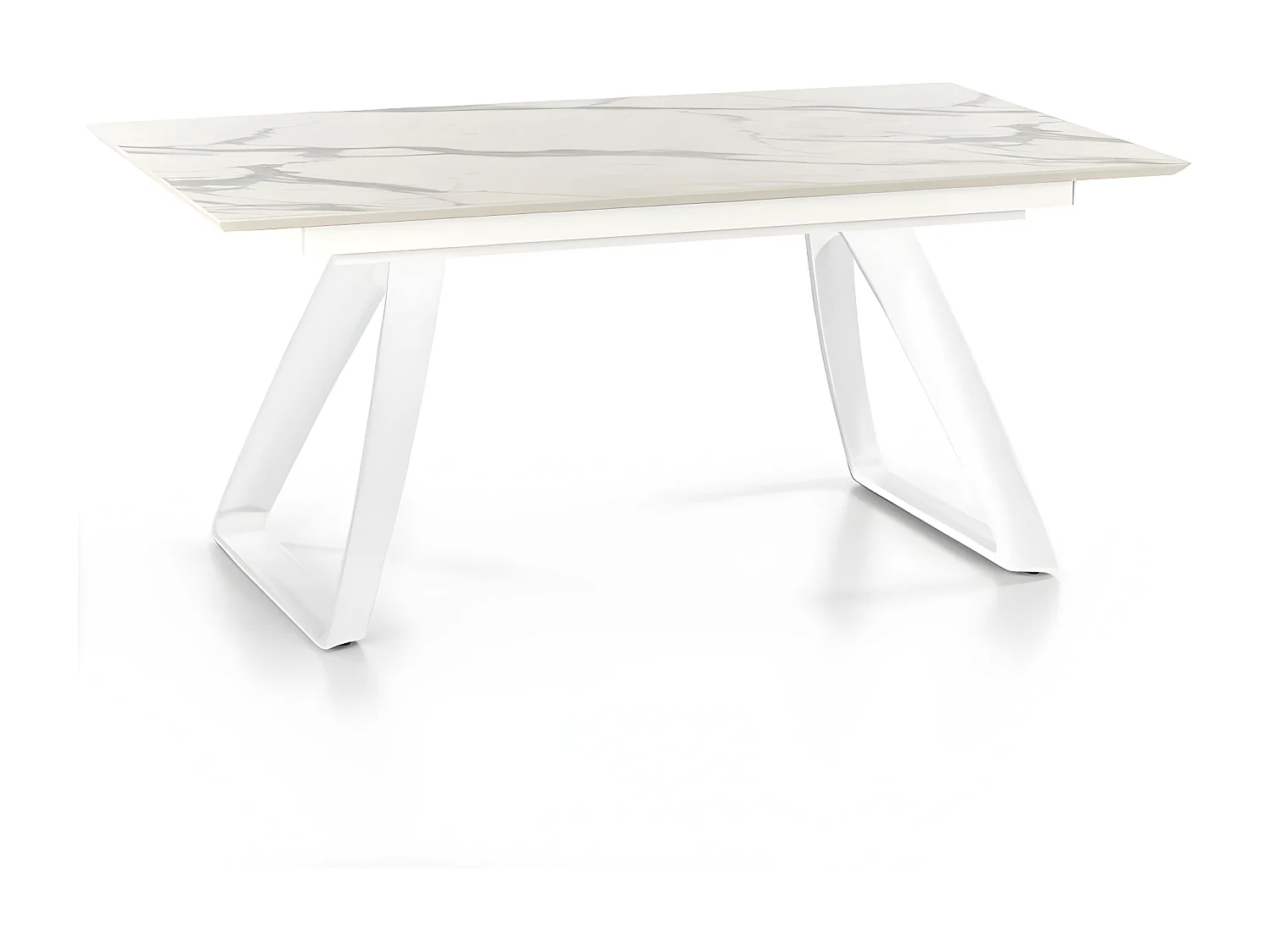 Barret - Mesa extensible (170/270 x 90 cm) en HPL sobre MDF Blanco