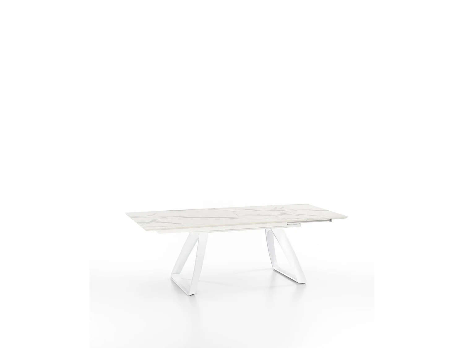 Barret - Ausziehbarer Tisch (170/270 x 90 cm) aus HPL auf weißem MDF