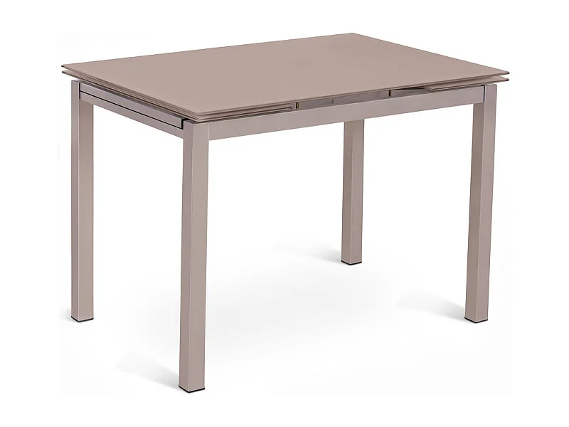 Baud - Uitschuifbare tafel (130/200 x 80 cm) in bruin gehard glas