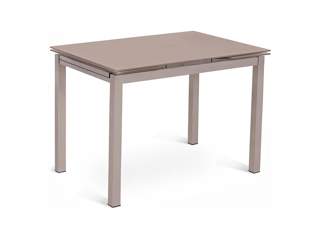 Baud Table extensible (130/200 x 80 cm) en verre trempé marron