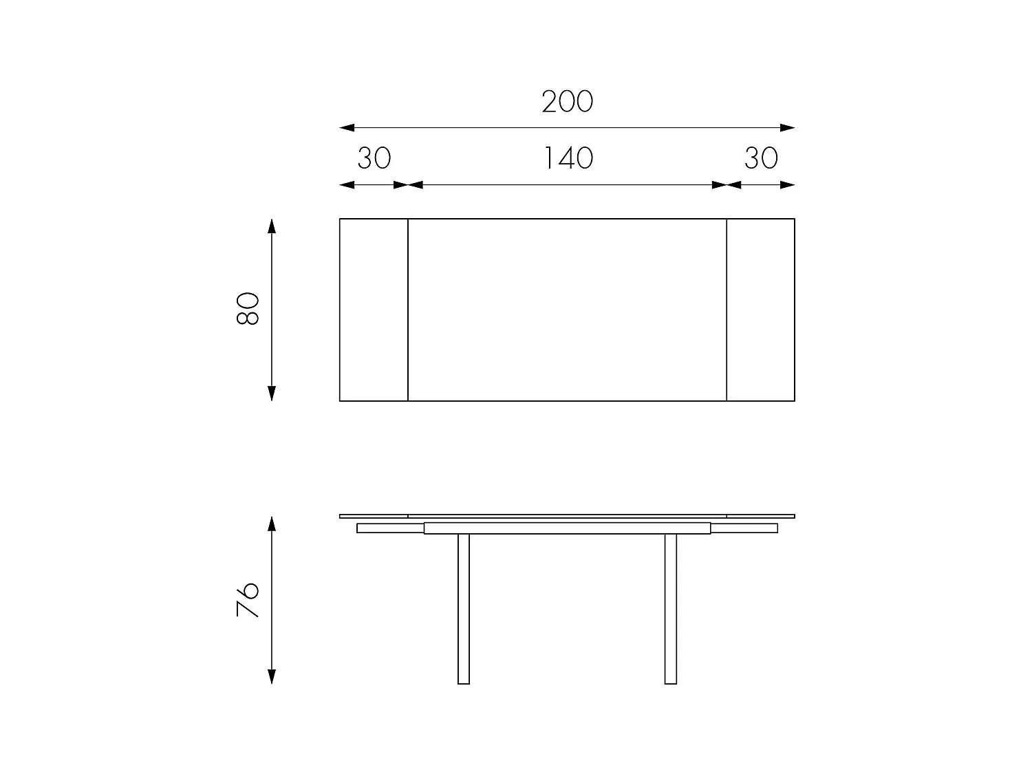 Tommy - Mesa extensible (140/200 x 80 cm) en cristal templado gris tórtola