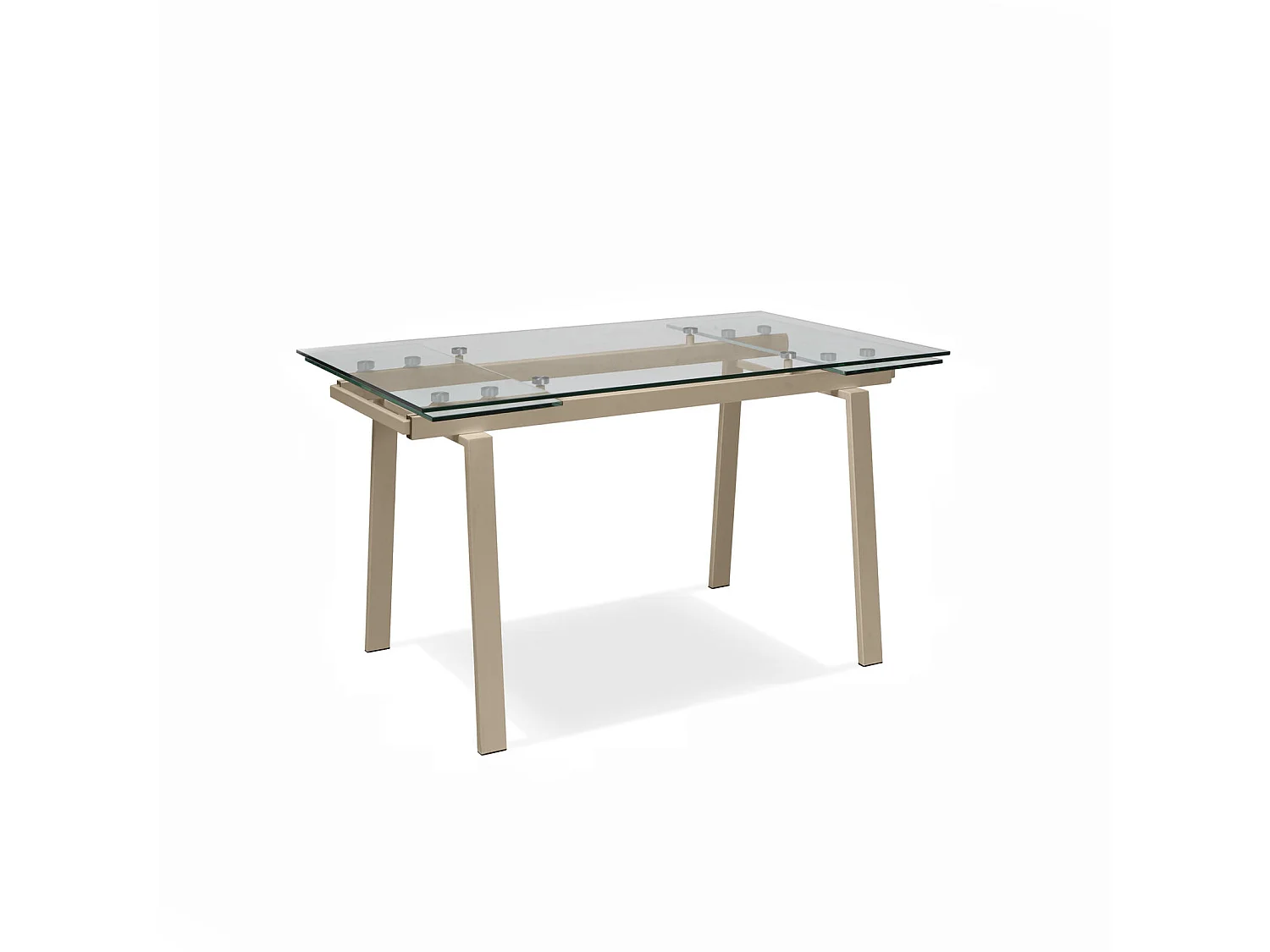 Tommy Table extensible (140/200 x 80 cm) en verre trempé gris tourterelle