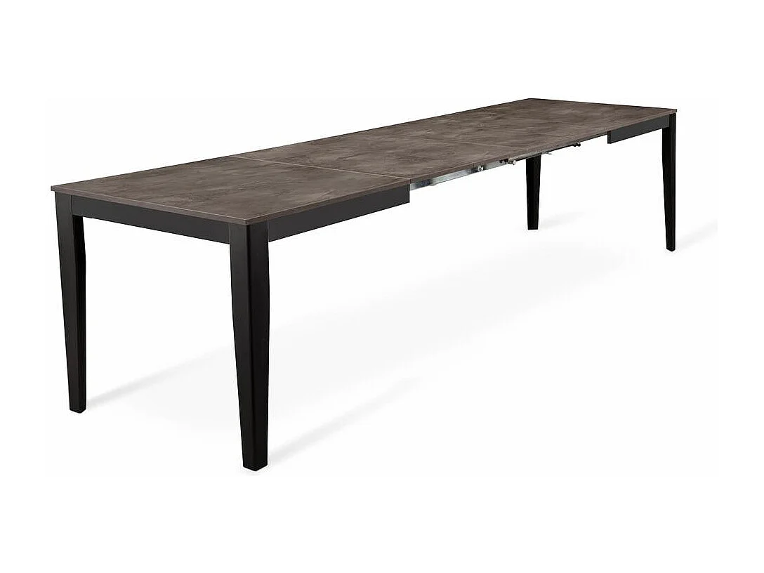Big - Uitschuifbare tafel (130/290 x 80 cm) in zwart melamine