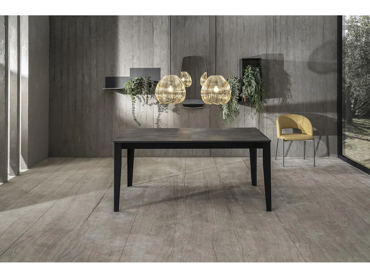 Big Table extensible (130/290 x 80 cm) en Mélamine Noir