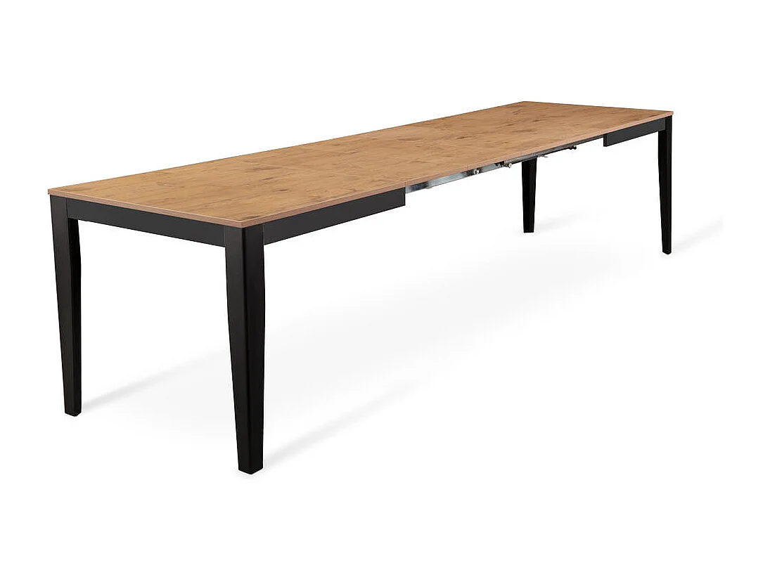 Groß – Ausziehbarer Tisch (156/316 x 90 cm) aus schwarzem Melamin