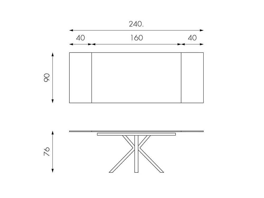 Table extensible de 160cm à 240cm plateau moderne en céramique sur verre trempé gris graphite