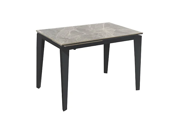 Uitschuifbare tafel van 120 cm tot 170 cm modern keramisch blad op gehard glas antraciet marmer