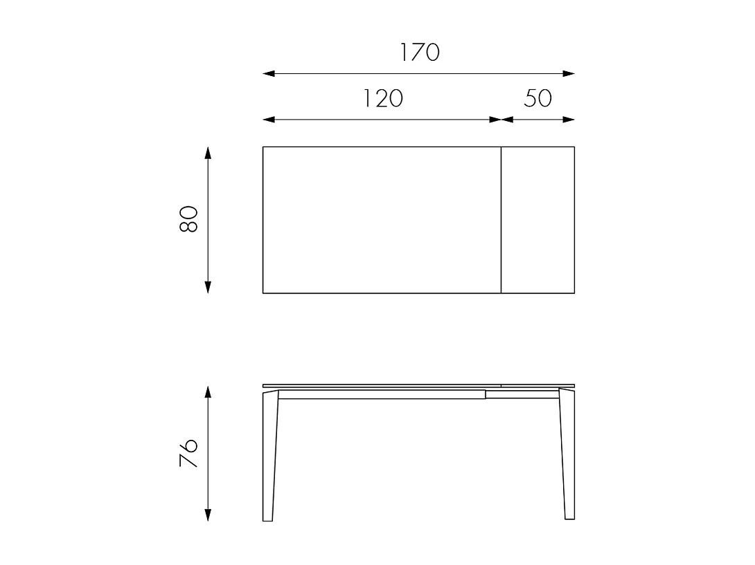 Tavolo Allungabile da 120cm a 170cm moderno Top in Ceramica su Vetro Temperato Marmo Antracite