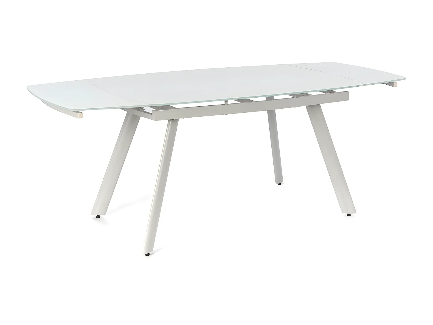 Phil Table extensible (140/210 x 90) en verre trempé blanc