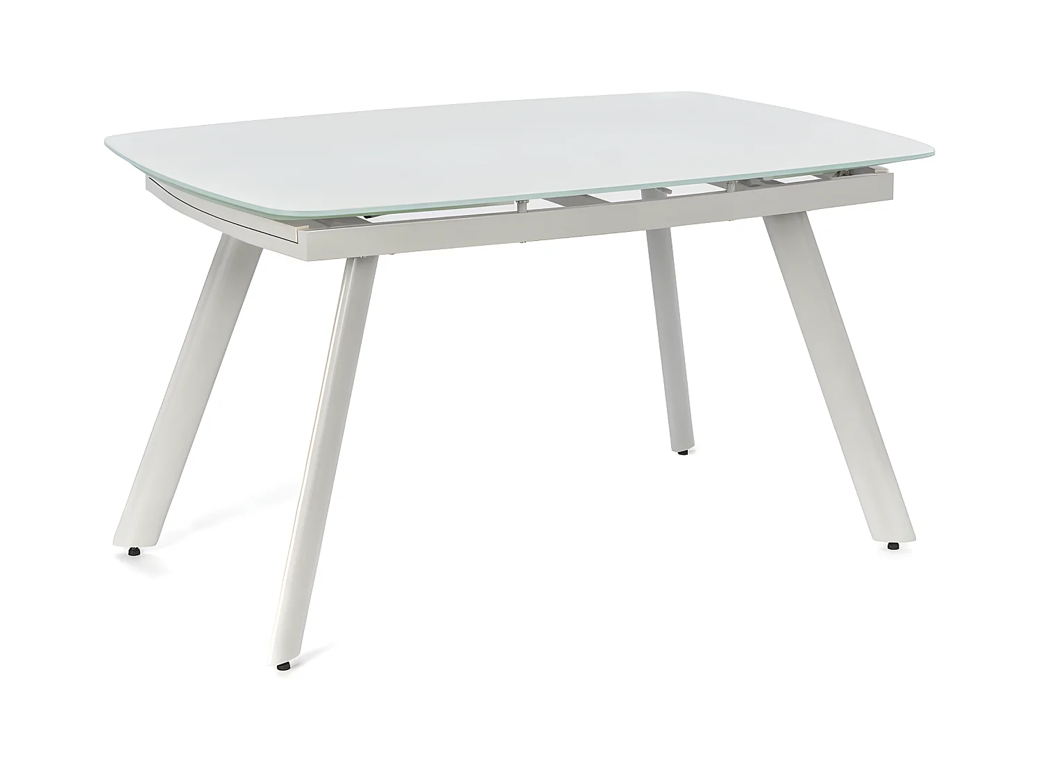 Phil Table extensible (140/210 x 90) en verre trempé blanc