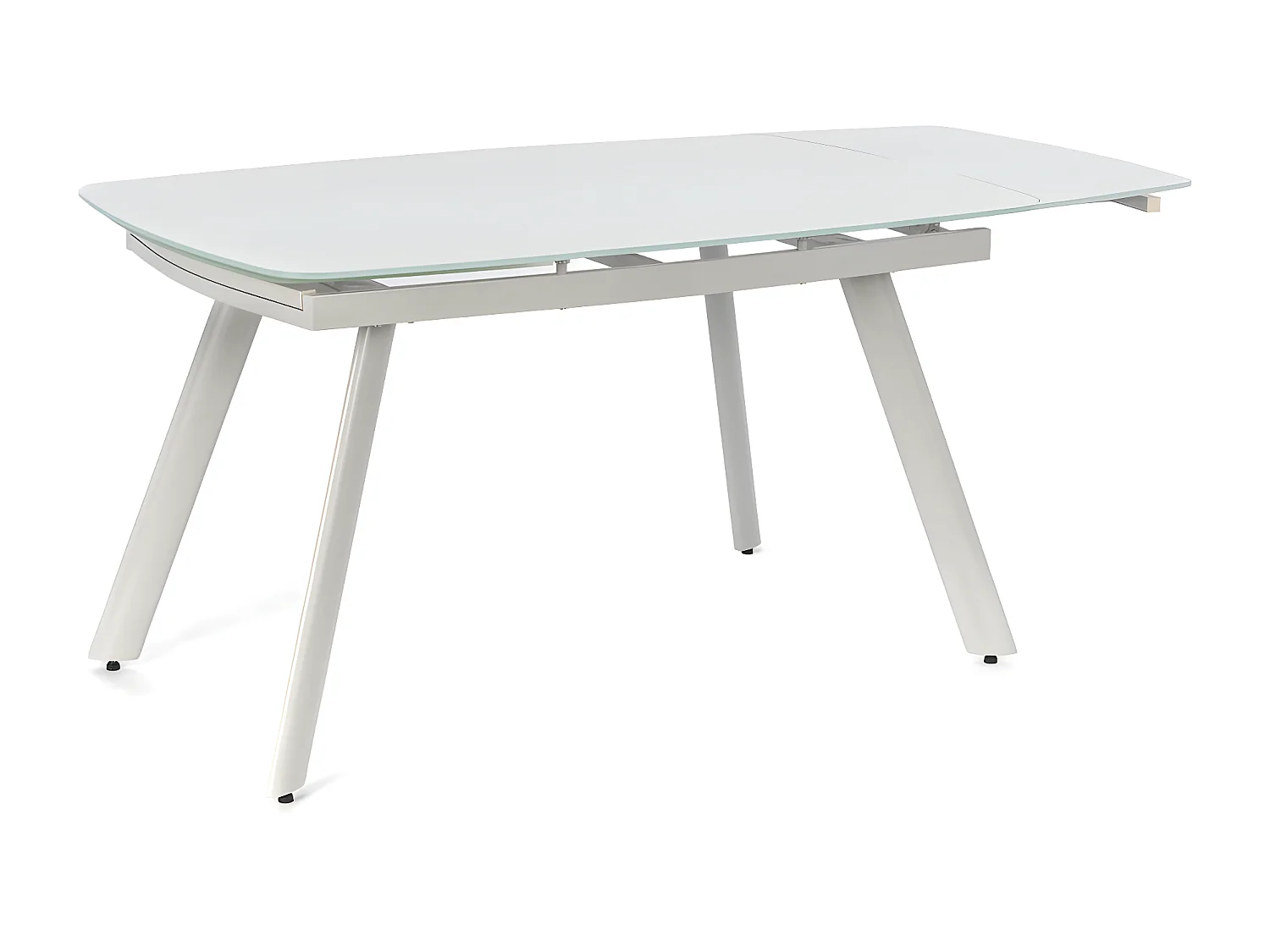 Phil - Mesa extensible (140/210 x 90) en cristal templado blanco