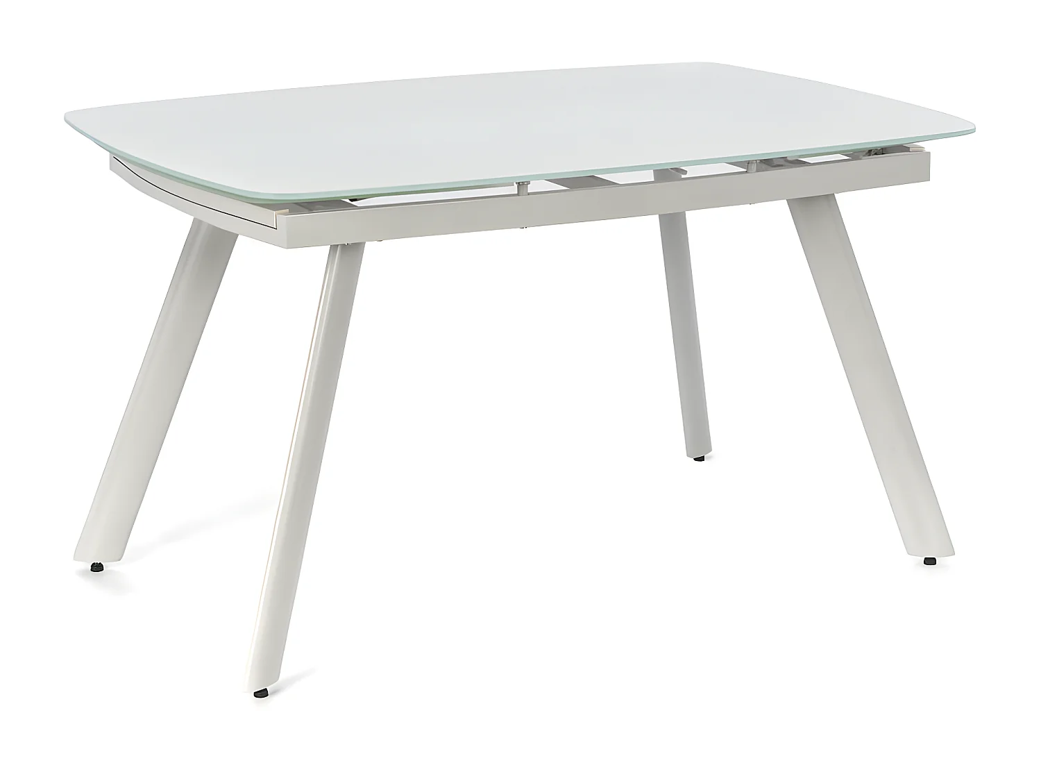 Phil Table extensible (140/210 x 90) en verre trempé blanc