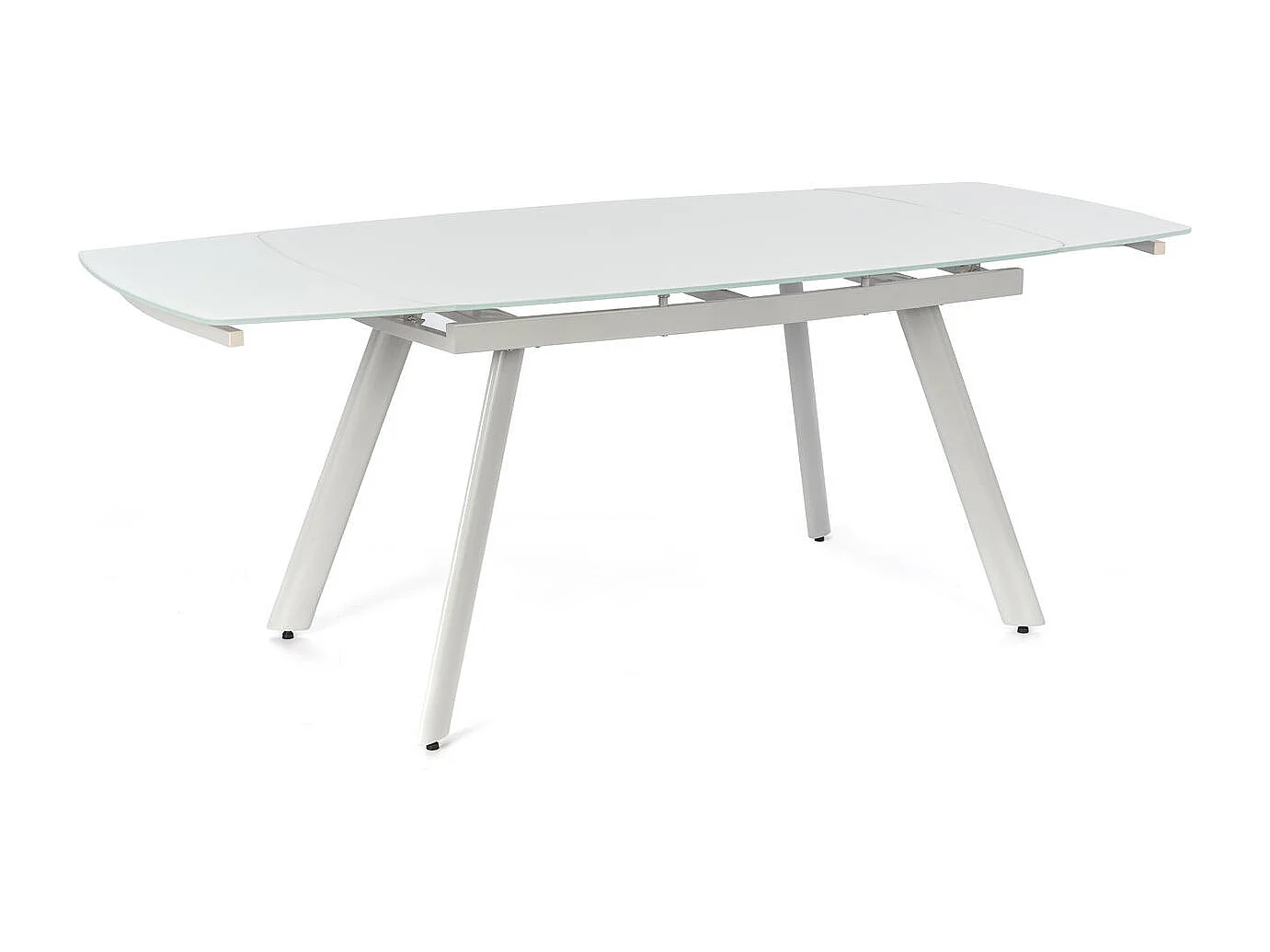 Phil Table extensible (140/210x90) en verre trempé blanc