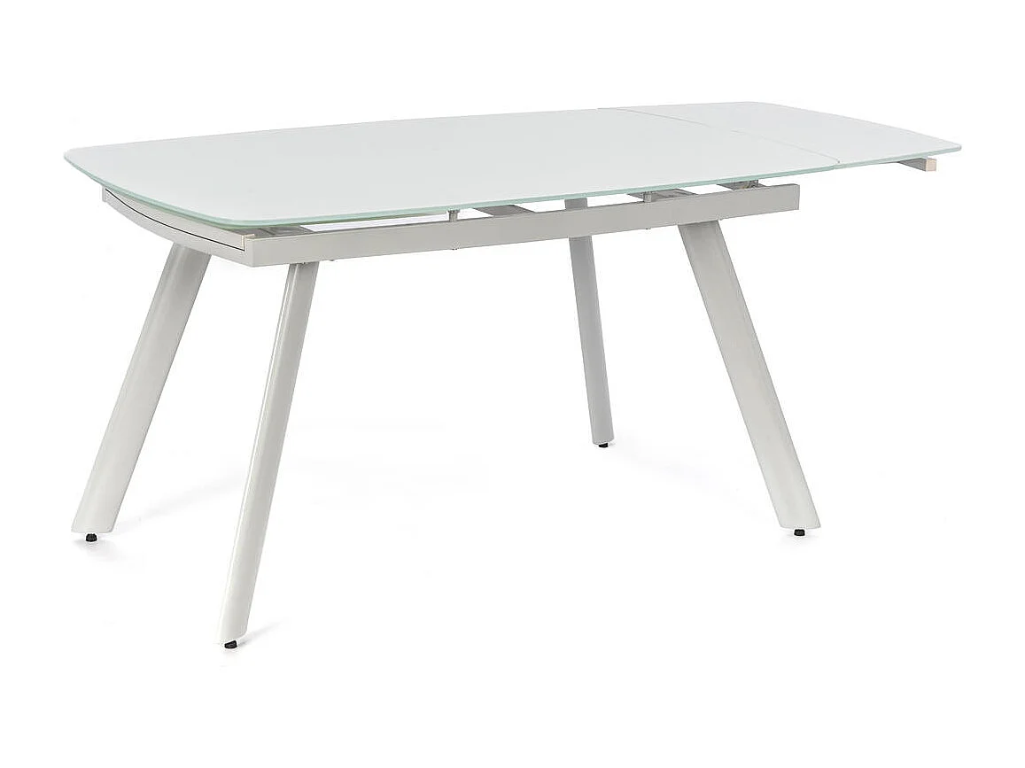 Phil Table extensible (140/210x90) en verre trempé blanc