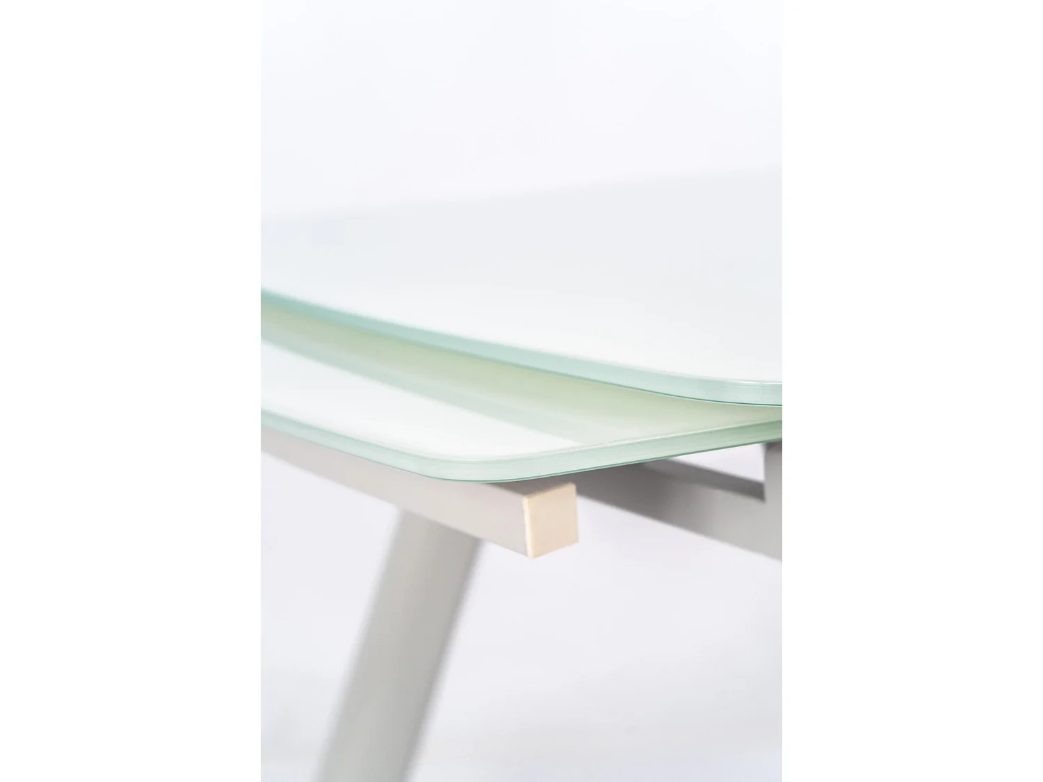 Phil Table extensible (140/210x90) en verre trempé blanc
