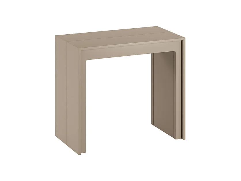 Pinocchio Console extensible (42,5/302,5 x 90 cm) en MDF laqué gris tourterelle
