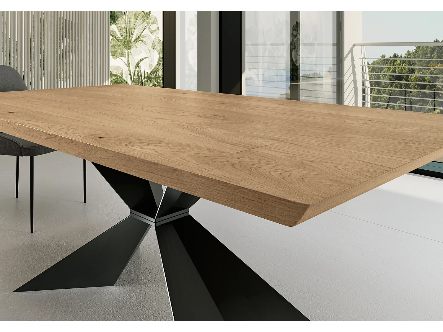 Stark - Ausziehbarer Tisch (160/240 x 90 cm) in schwarzem Furnier