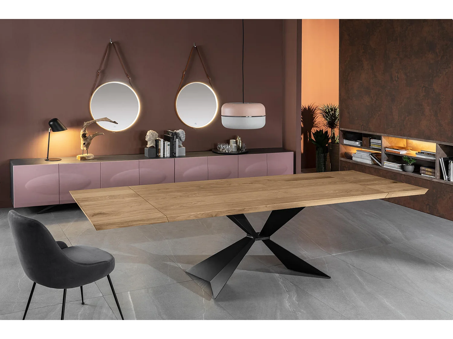 Stark - Tavolo allungabile (160/240 x 90 cm) in impiallacciato nero