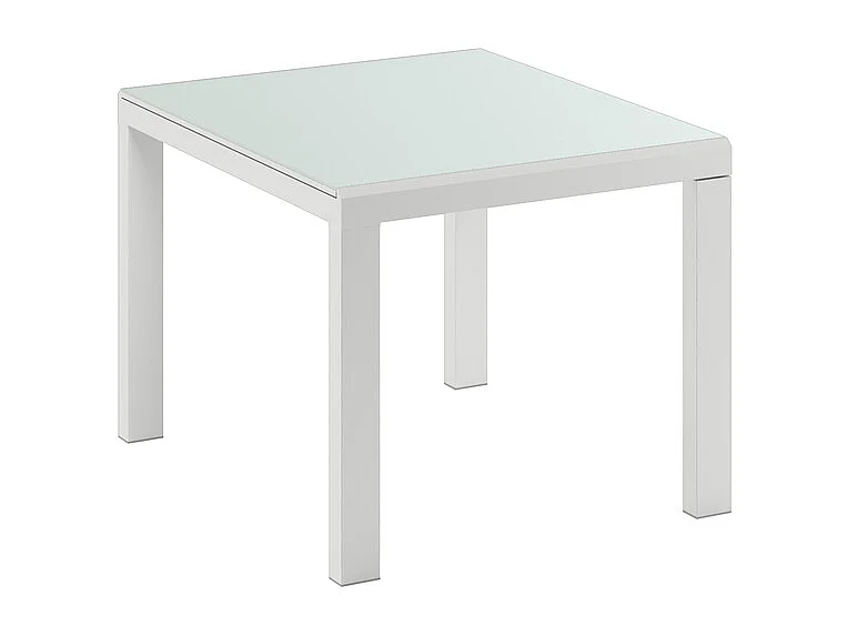 Banner - Uitschuifbare tafel (90/163,5 x 90 cm) in wit gehard glas