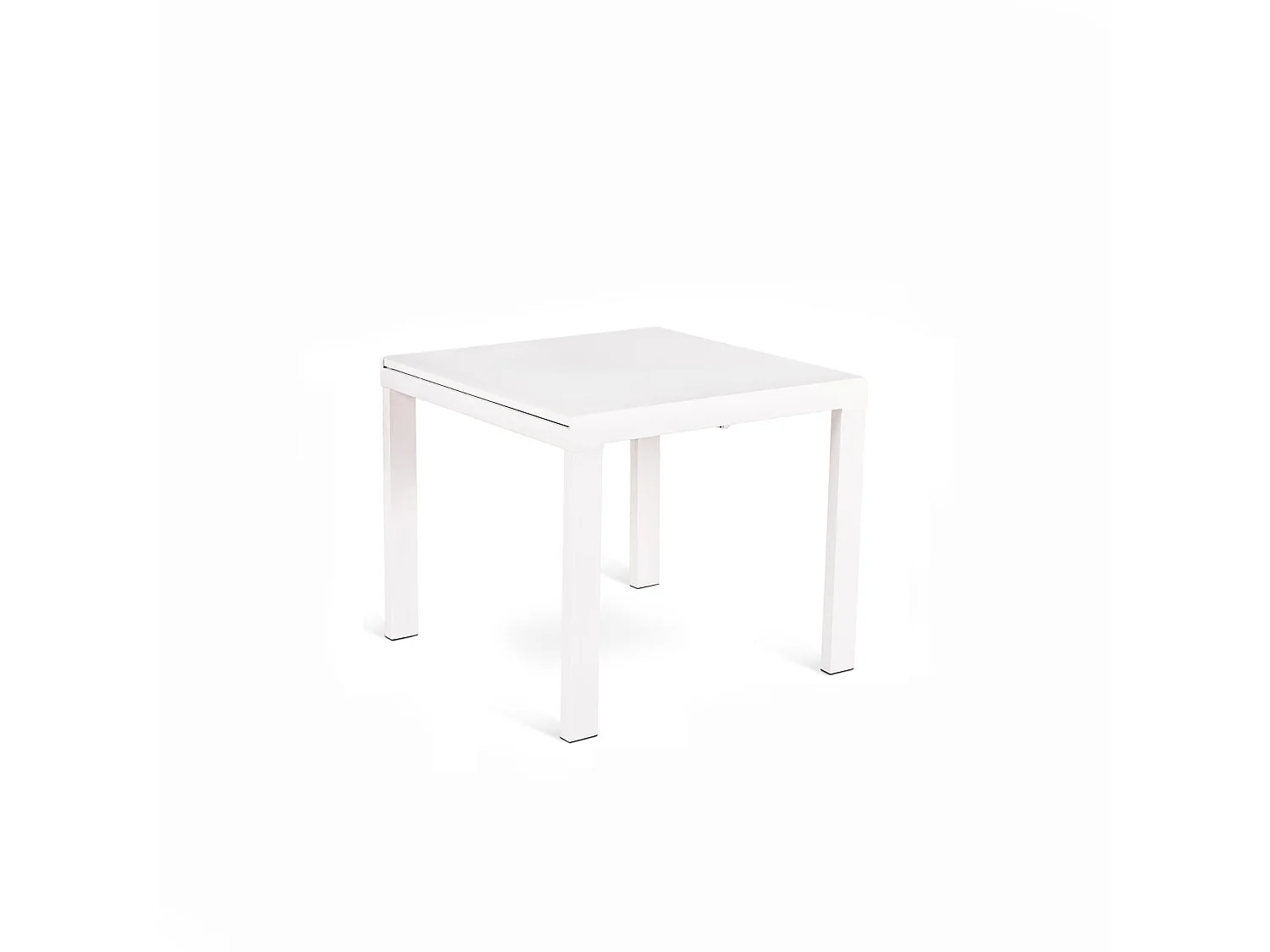 Banner Table Extensible (90/163,5 x 90 cm) en Verre Trempé Blanc
