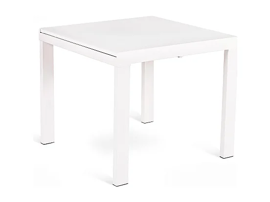 Banner - Uitschuifbare tafel (90/163,5 x 90 cm) in wit gehard glas