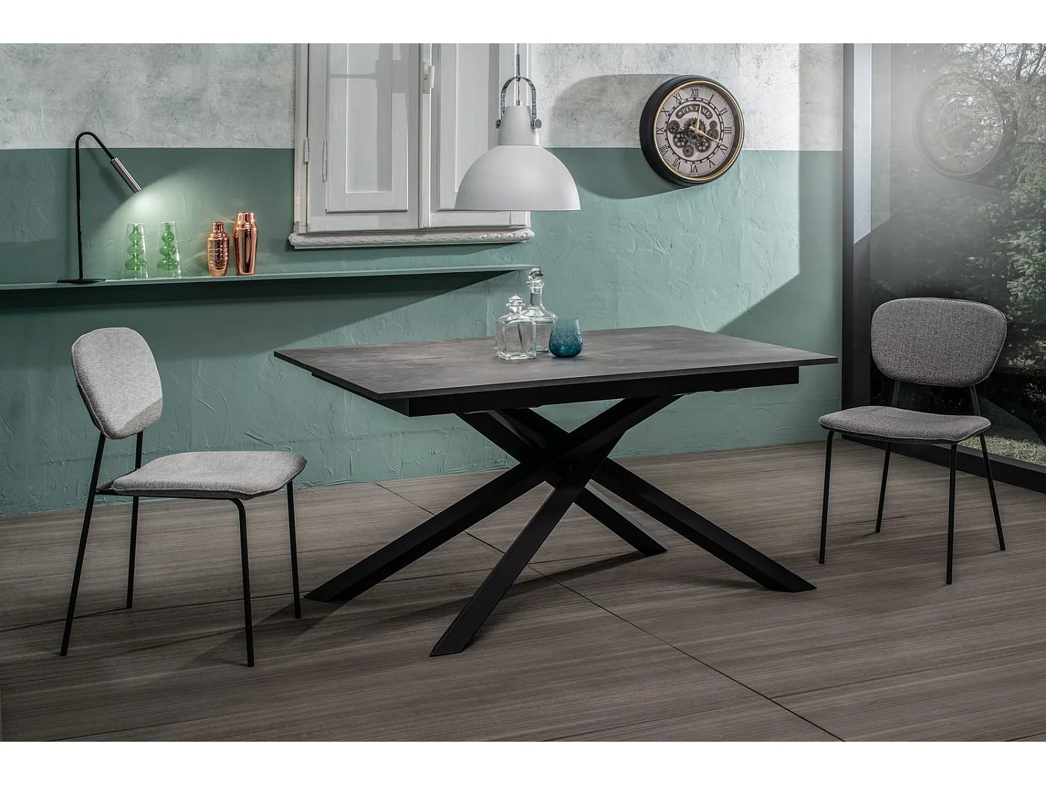 Pulse - Mesa extensible (140/190 x 90 cm) en melamina negra