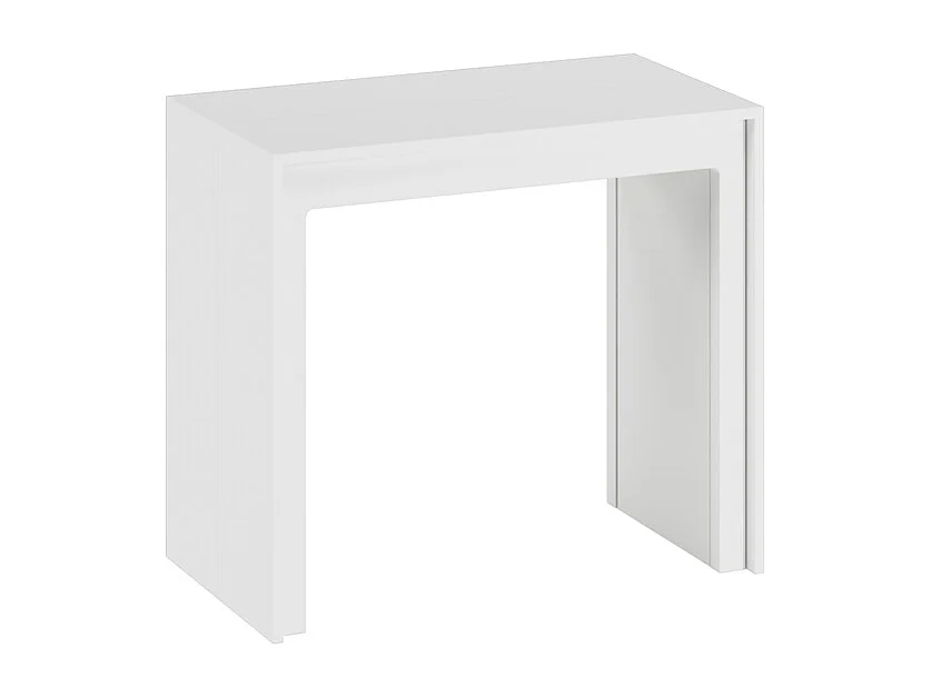 Pinokio - Rozkładany stolik konsolowy (42,5/302,5 x 90 cm) z lakierowanego na biało MDF