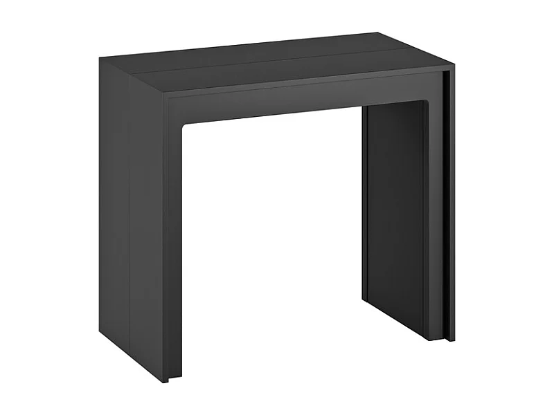 Pinokio - Rozkładany stolik konsolowy (42,5/302,5 x 90 cm) z lakierowanego na czarno MDF