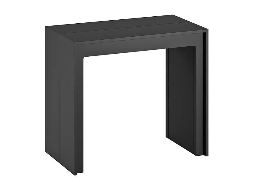 Pinokio - Rozkładany stolik konsolowy (42,5/302,5 x 90 cm) z lakierowanego na czarno MDF