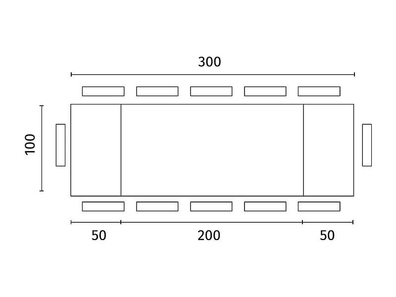 Stark - Mesa extensible (200/300 x 100 cm) en chapa negra