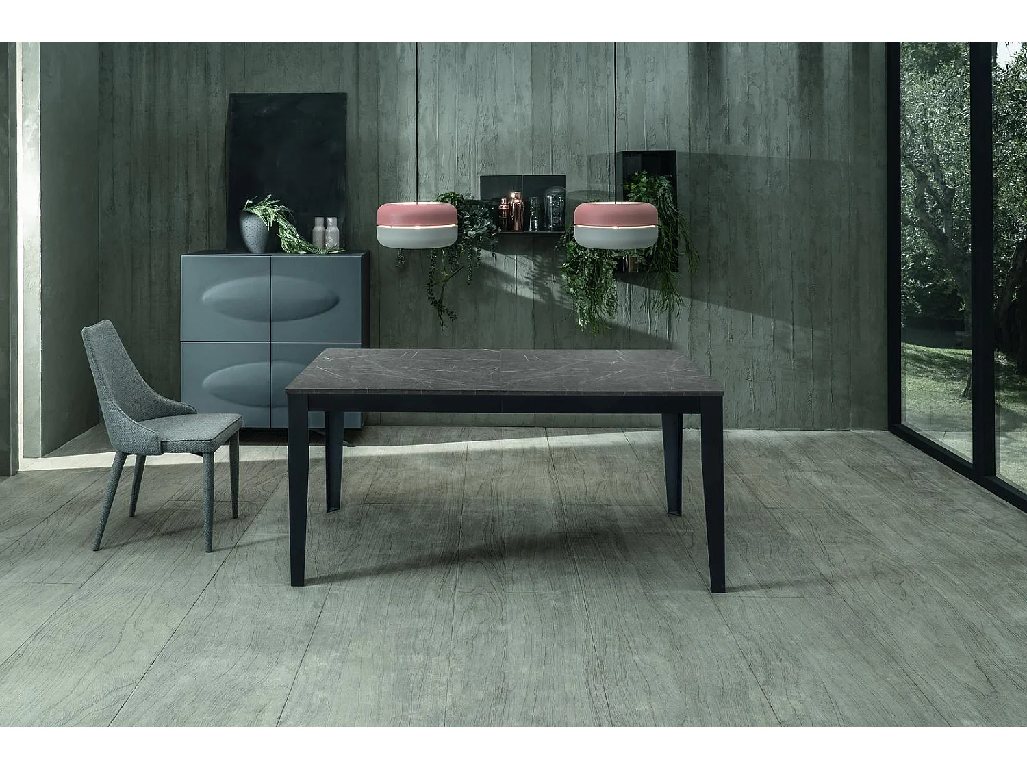 Big Table extensible (130/290 x 80 cm) en Mélamine Noir