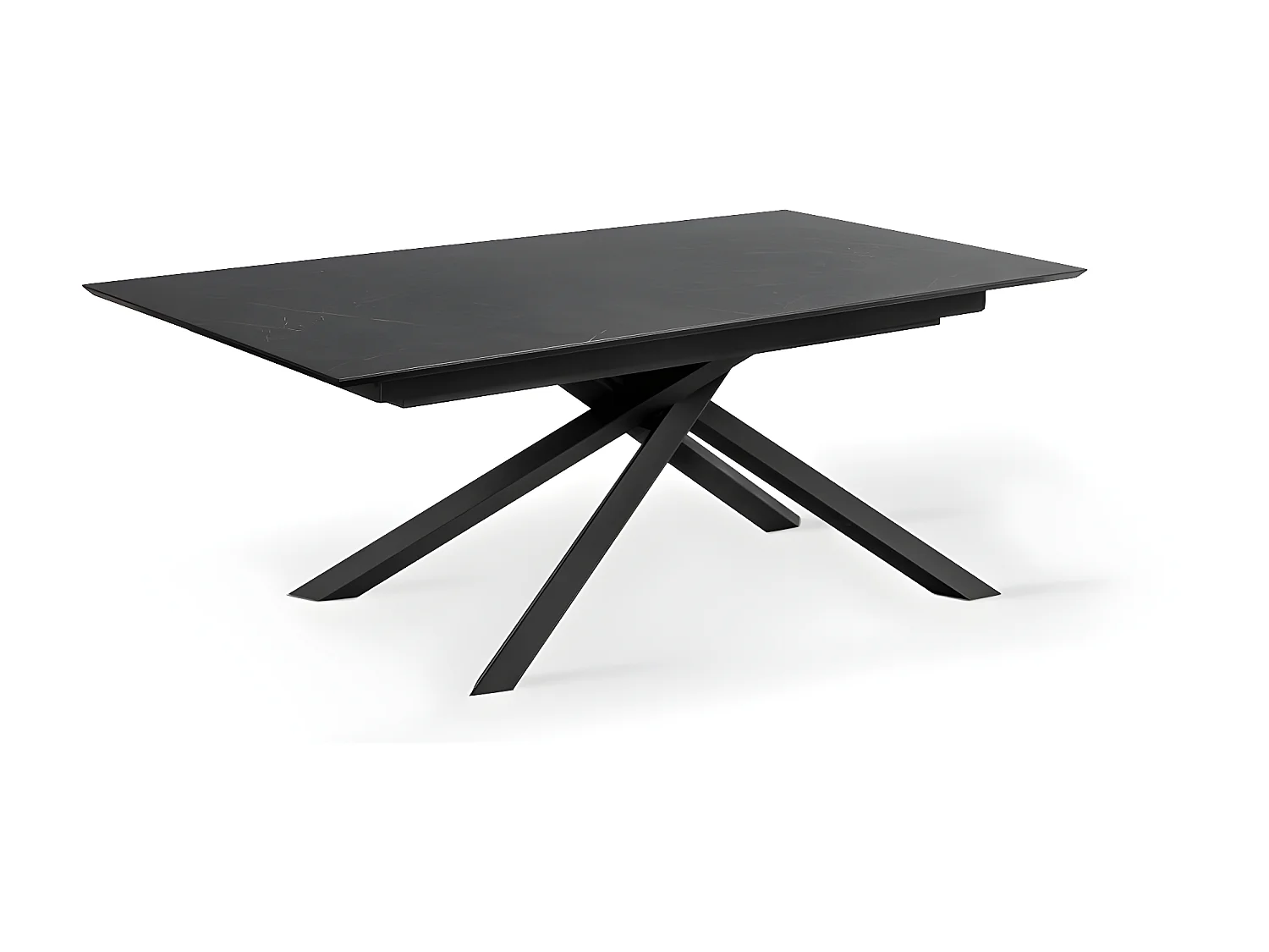 Xavier - Uitschuifbare tafel (170/270 x 90 cm) in HPL op Zwart MDF