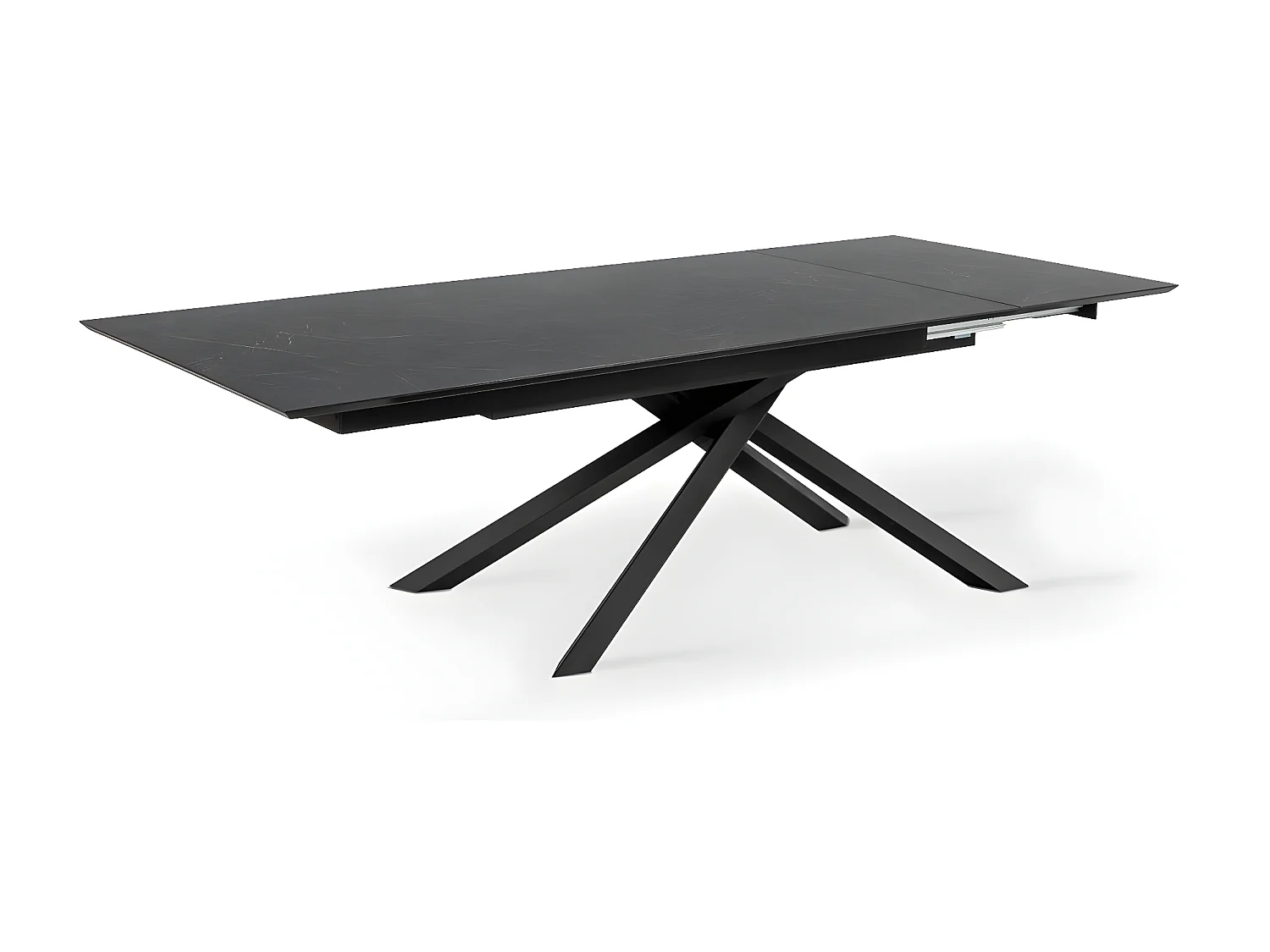 Xavier - Uitschuifbare tafel (170/270 x 90 cm) in HPL op Zwart MDF