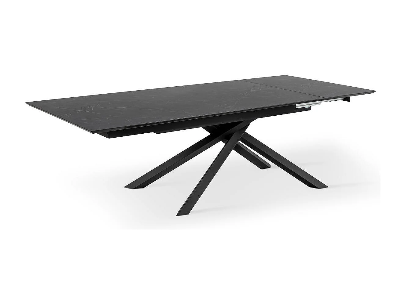 Xavier - Ausziehbarer Tisch (170/270 x 90 cm) aus HPL auf schwarzem MDF