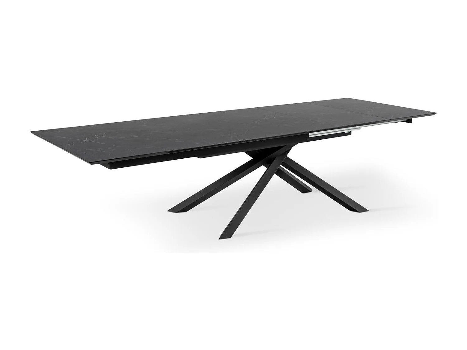 Xavier - Ausziehbarer Tisch (170/270 x 90 cm) aus HPL auf schwarzem MDF