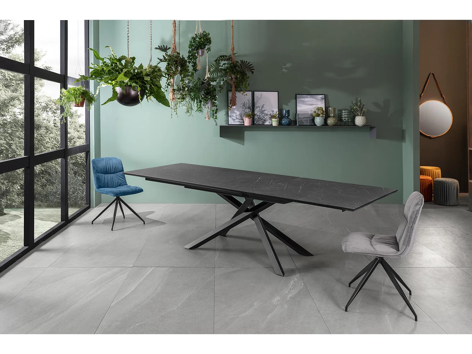 Xavier Table Extensible (170/270x90 cm) en HPL sur MDF Noir