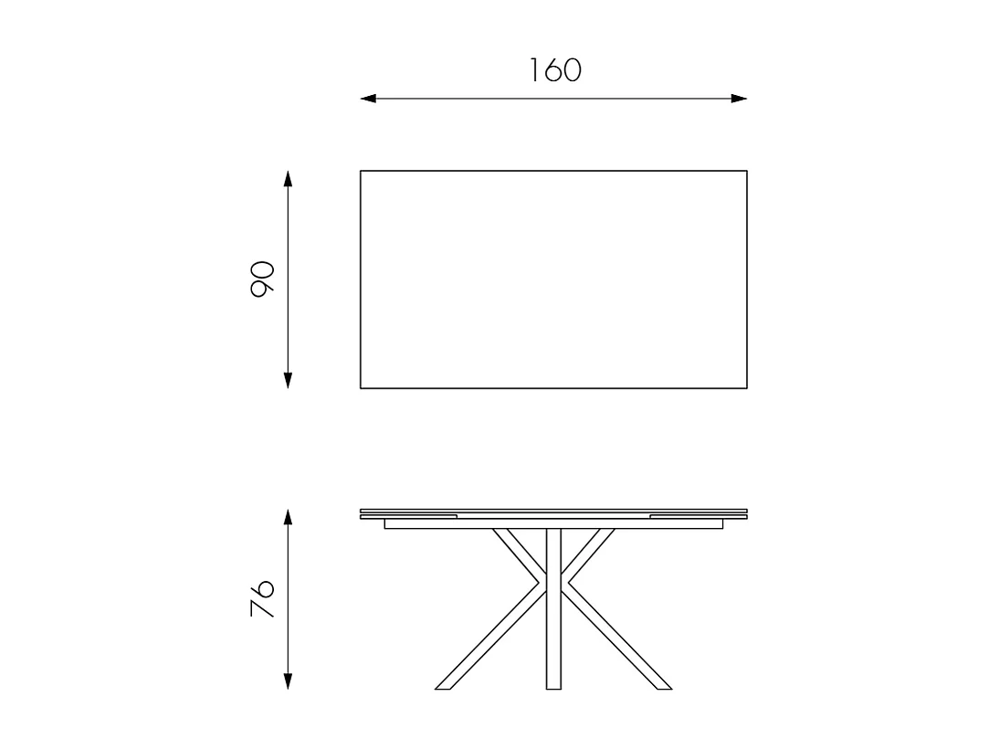 Mesa extensível de 160cm a 240cm moderna Tampo Cerâmico em Vidro Temperado Mármore Branco