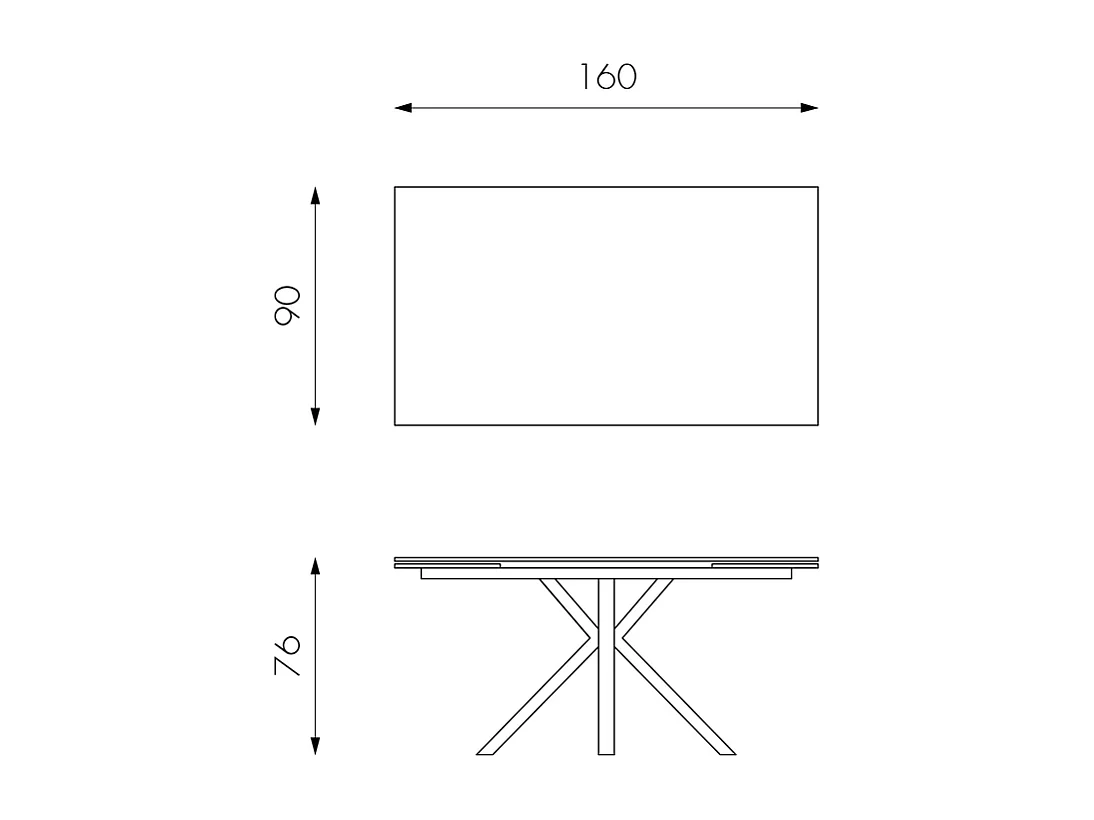 Mesa extensível de 160cm a 240cm moderna Tampo Cerâmico em Vidro Temperado Mármore Branco