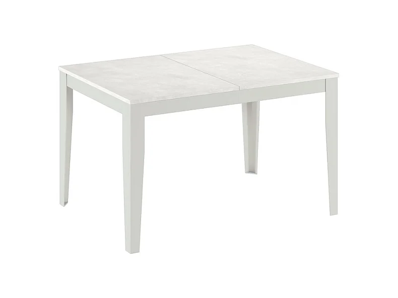 Groß – Ausziehbarer Tisch (130/290 x 80 cm) aus weißem Melamin