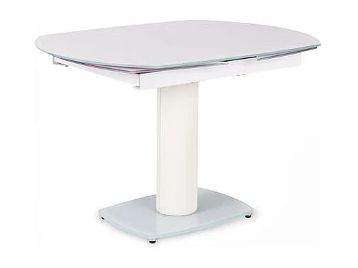 Table extensible Kyoto en verre trempé blanc jusqu'à 180 cm