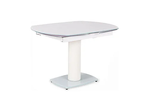 Table extensible Kyoto en verre trempé blanc jusqu'à 180 cm