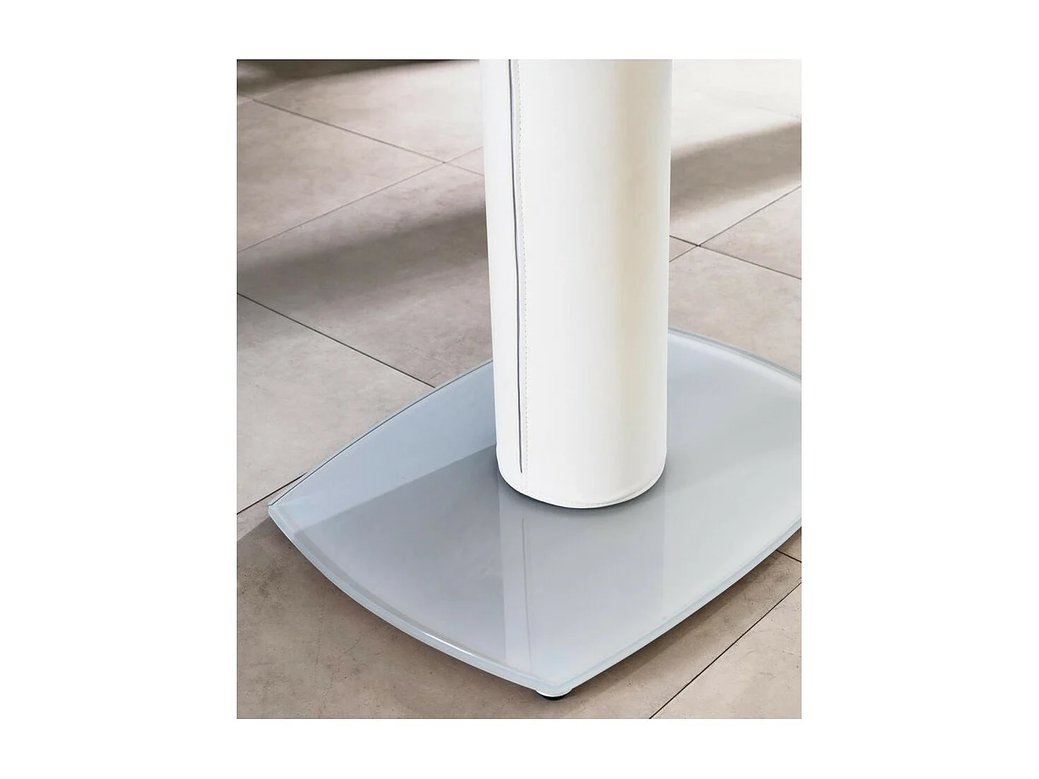 Table extensible Kyoto en verre trempé blanc jusqu'à 180 cm