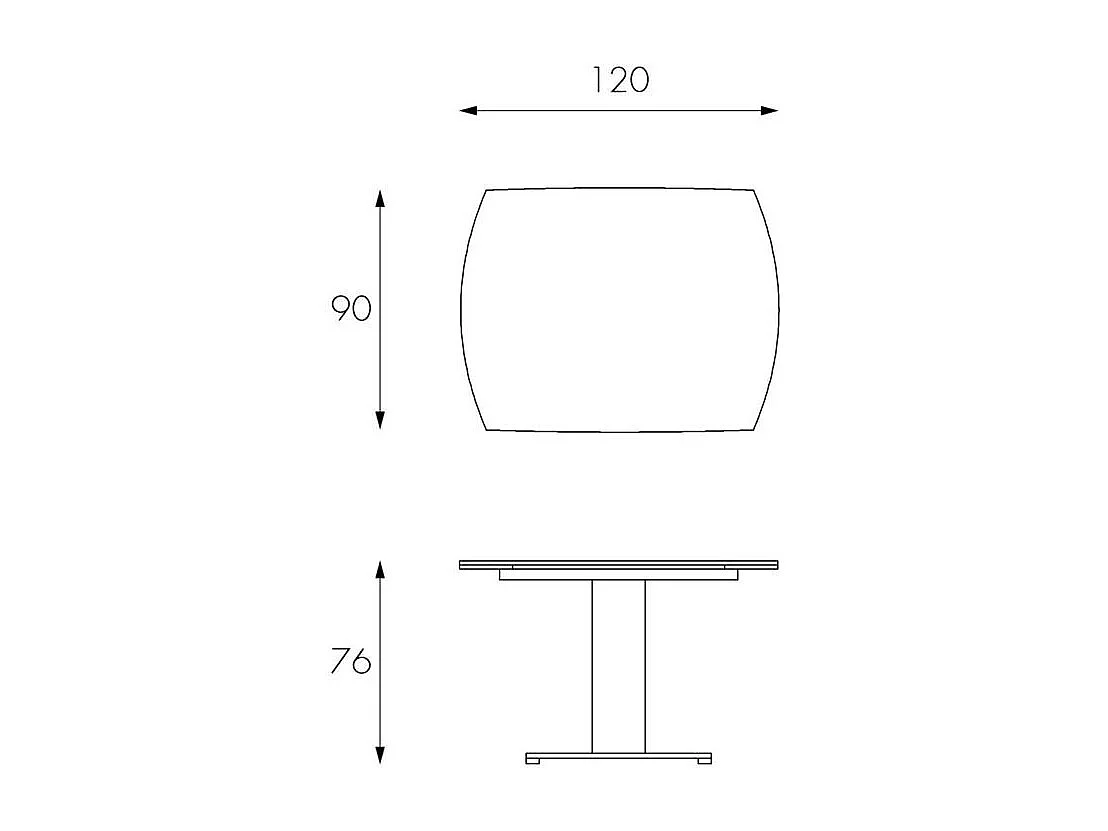 Table extensible Kyoto en verre trempé blanc jusqu'à 180 cm
