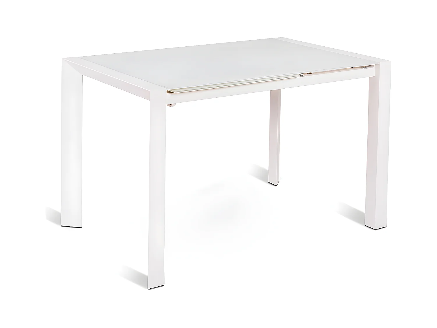 Pixel Table extensible (122/182 x 80 cm) en verre trempé blanc