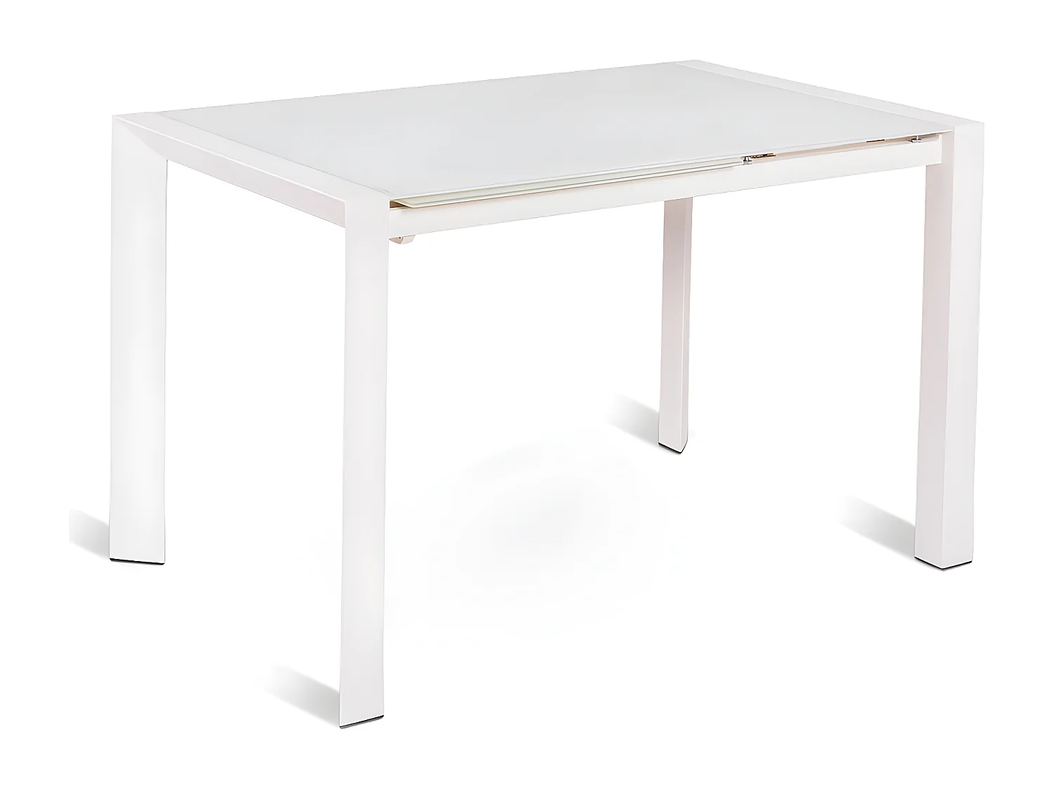 Pixel - Mesa extensível (122/182 x 80 cm) em vidro temperado branco