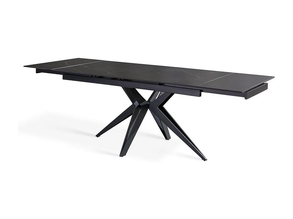 Mesa extensible Match 2 (160/240 x 90 cm) en cerámica negra