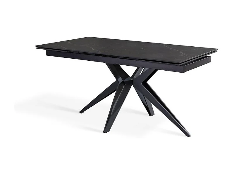 Match 2 - Tavolo allungabile (160/240 x 90 cm) in Ceramica Nera