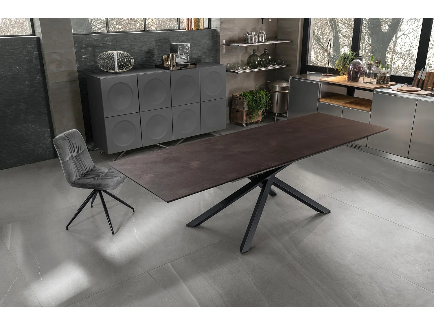 Xavier Table Extensible (170/270 x 90 cm) en HPL Noir
