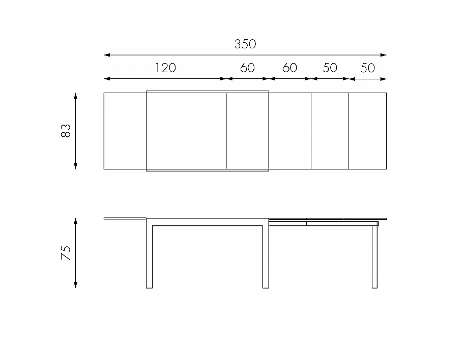 Executive - Tavolo Allungabile (120/175/230/290/350 x 83 cm) in vetro temperato grigio