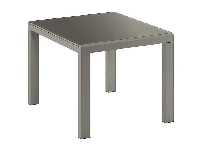 Banner - Mesa extensible (90/163,5 x 90 cm) en cristal templado gris